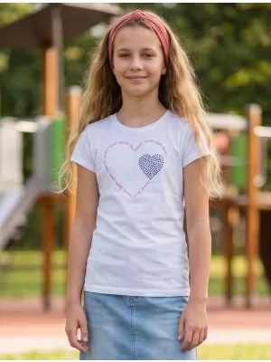 Rövid ujjú lány póló SAM 73 ALAINA GT 564 FEHÉR
