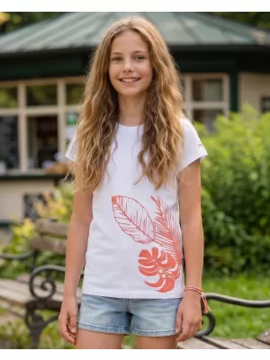Rövid ujjú lány póló SAM 73 STEPHANIE GT 562 FEHÉR