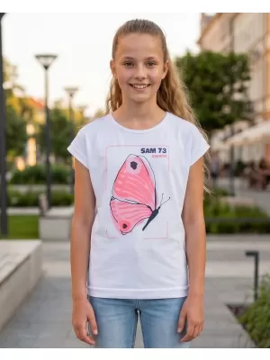 Rövid ujjú lány póló SAM 73 AVERIE GT 566 FEHÉR