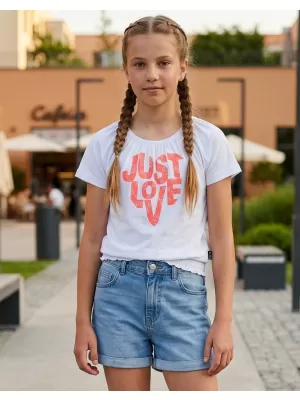 Rövid ujjú lány póló SAM 73 JAYLENE GT 565 FEHÉR