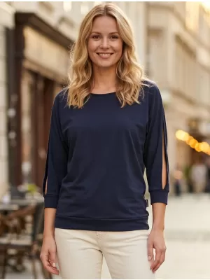 3/4-es ujjú női póló SAM 73 VIVIAN WT 863 SÖTÉTKÉK