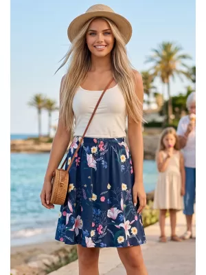 Női szoknya KIXMI NALA SÖTÉTKÉK