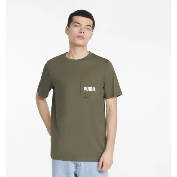  Férfi póló PUMA MODERN BASIC POCKET TEE SÖTÉTZÖLD MOHA 