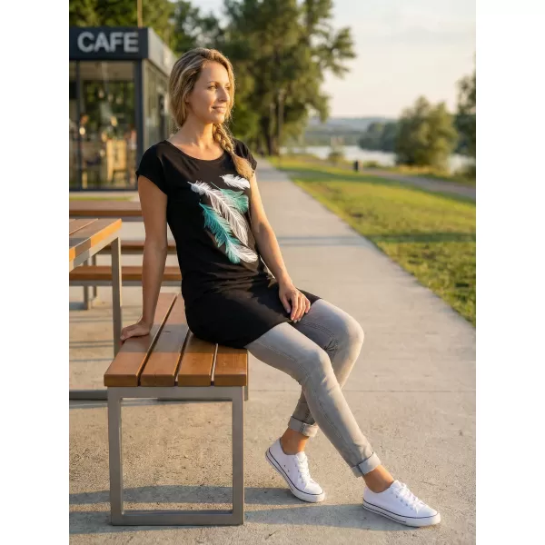  Dámské prodloužené triko ALTISPORT CARRYOVER ALW112K388 ČERNÁ/TYRKYSOVÁ 