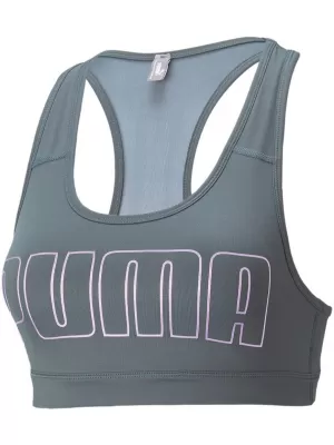 Női melltartó PUMA MID IMPACT 4KEEPS GRAPHIC BRA PM 520306-42 SZÜRKE