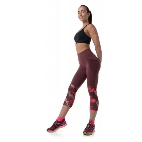  3/4-es női leggings KILPI SOLAS-W RL0213KI SÖTÉT VÖRÖS 