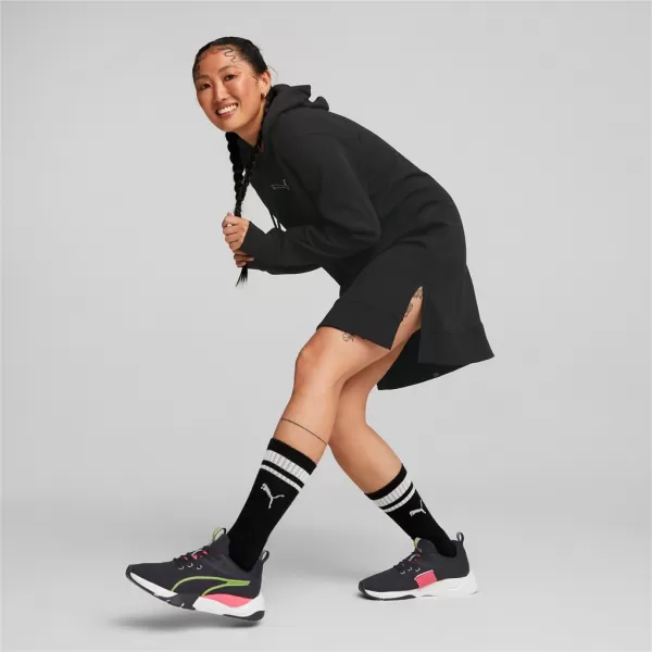  Női pulóver PUMA HER HOODED DRESS 670817-01 FEKETE 