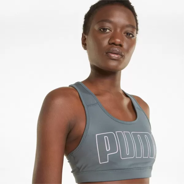  Női melltartó PUMA MID IMPACT 4KEEPS GRAPHIC BRA PM 520306-42 SZÜRKE 