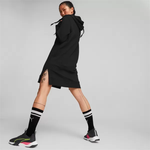 Női pulóver PUMA HER HOODED DRESS 670817-01 FEKETE 