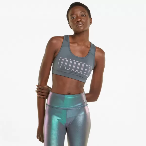  Női melltartó PUMA MID IMPACT 4KEEPS GRAPHIC BRA PM 520306-42 SZÜRKE 
