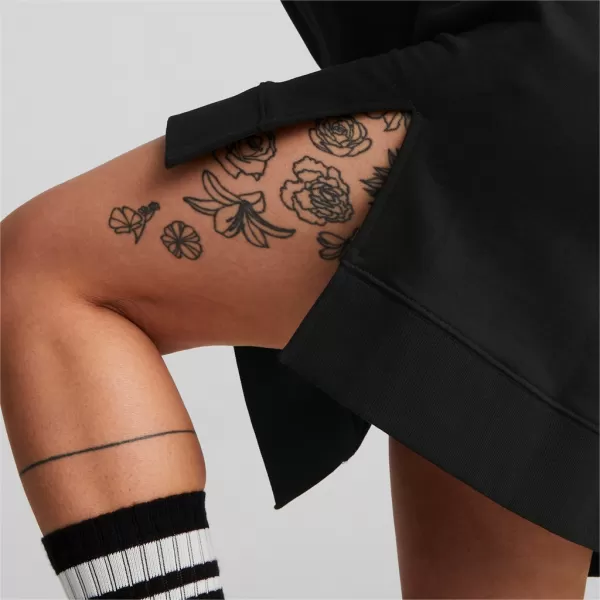  Női pulóver PUMA HER HOODED DRESS 670817-01 FEKETE 