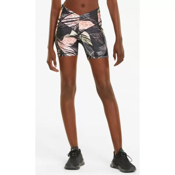  Női rövidnadrág PUMA TRAIN TREND AOP EVERSCULPT HIGH WAIST 5 TIGHT SHORT 521610-01 FEKETE 
