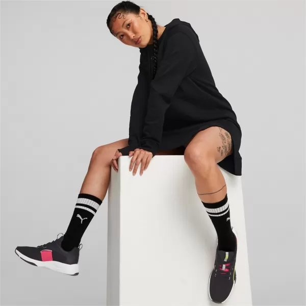  Női pulóver PUMA HER HOODED DRESS 670817-01 FEKETE 