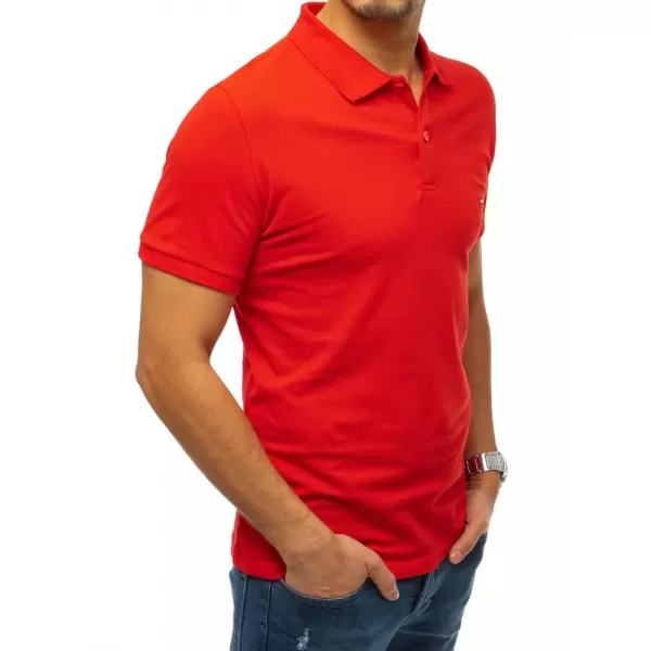  Mens t -ing egy gallérral DSTREET PX0331 PIROS 