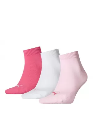 Zokni PUMA QUARTER PLAIN 3P RÓZSASZÍN/FEHÉR