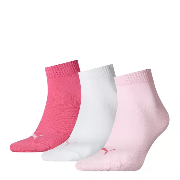  Zokni PUMA QUARTER PLAIN 3P RÓZSASZÍN/FEHÉR 