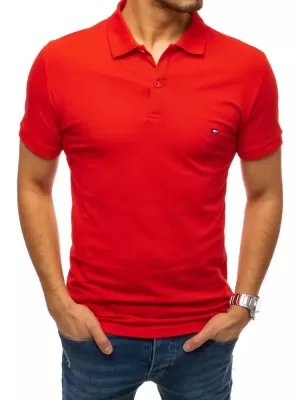 Mens t -ing egy gallérral DSTREET PX0331 PIROS