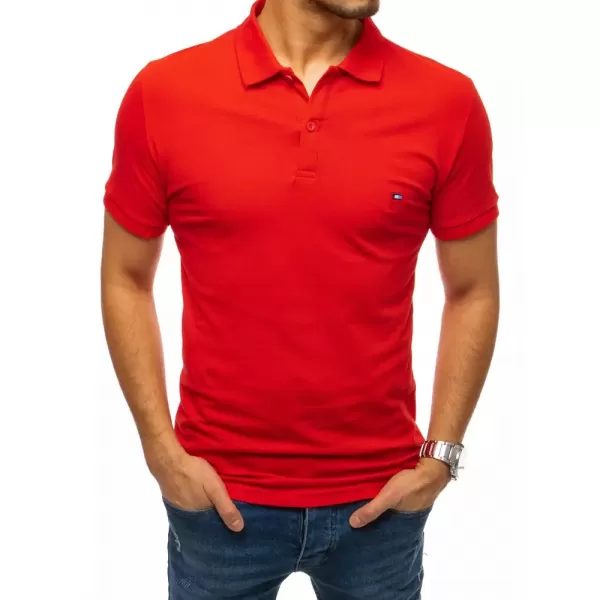  Mens t -ing egy gallérral DSTREET PX0331 PIROS 