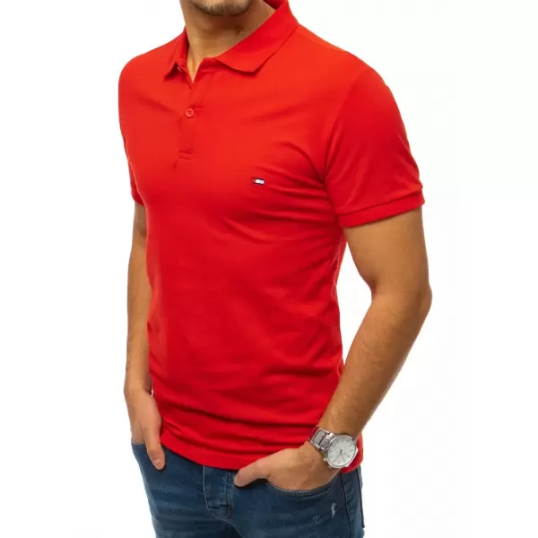 Mens t -ing egy gallérral DSTREET PX0331 PIROS 