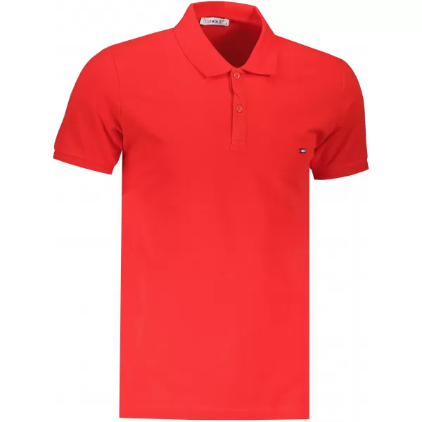  Mens t -ing egy gallérral DSTREET PX0331 PIROS 