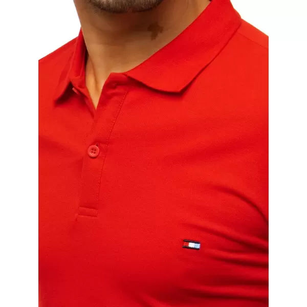  Mens t -ing egy gallérral DSTREET PX0331 PIROS 