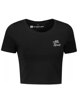 Női crop top póló ALTISPORT BYB/ALW056BY042 FEKETE ÉS FEHÉR