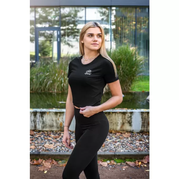  Női crop top póló ALTISPORT BYB/ALW056BY042 FEKETE ÉS FEHÉR 