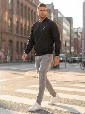 Férfi bomber dzseki ALTISPORT BYB/ALM002BY045 FEKETE ÉS FEHÉR