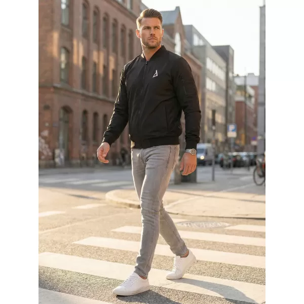  Férfi bomber dzseki ALTISPORT BYB/ALM002BY045 FEKETE ÉS FEHÉR 