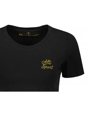 Női crop top póló ALTISPORT BYB/ALW056BY042 FEKETE ÉS ARANY