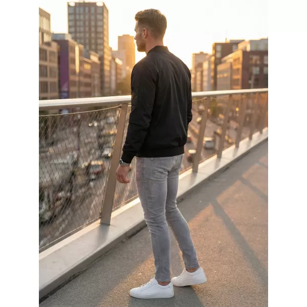  Férfi bomber dzseki ALTISPORT BYB/ALM002BY045 FEKETE ÉS FEHÉR 