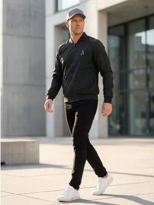 Férfi bomber dzseki ALTISPORT BYB/ALM002BY045 FEKETE ÉS EZÜST