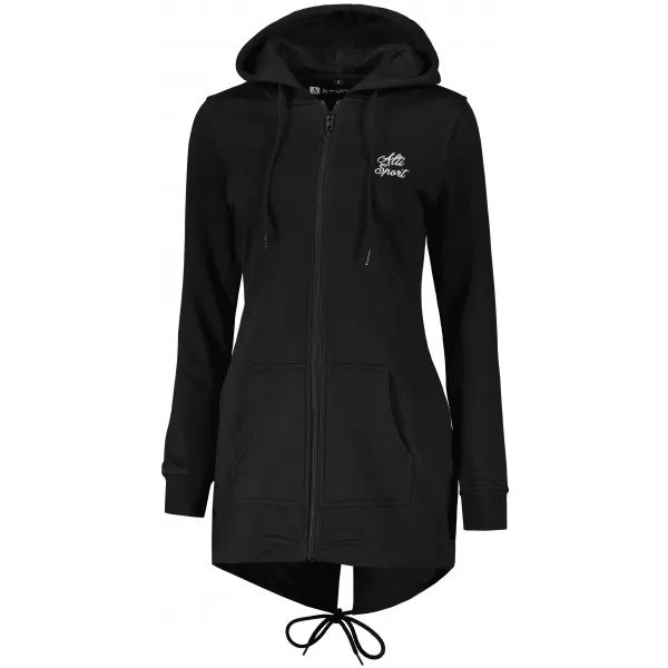  Hosszabbított női pulóver ALTISPORT BYB/ALW056BY148 FEKETE ÉS FEHÉR 