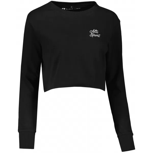  Női crop felső pulóver ALTISPORT BYB/ALW056BY131 FEKETE ÉS FEHÉR 