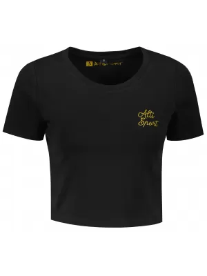 Női crop top póló ALTISPORT BYB/ALW056BY042 FEKETE ÉS ARANY