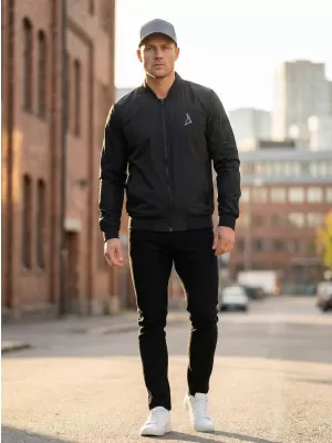 Férfi bomber dzseki ALTISPORT BYB/ALM002BY045 FEKETE ÉS EZÜST