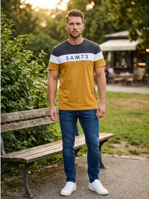 Férfi póló SAM 73 KAVIX MT 815 VILÁGOSBARNA