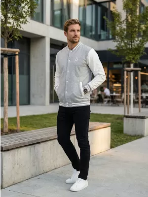 Férfi pulóver ALTISPORT BYB/ALM002BB004 VILÁGOSSZÜRKE KIEMELÉSEK