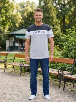 Férfi póló SAM 73 KAVIX MT 815 VILÁGOSSZÜRKE