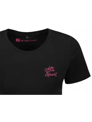Női crop top póló ALTISPORT BYB/ALW056BY042 FEKETE RÓZSASZÍN