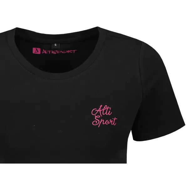  Női crop top póló ALTISPORT BYB/ALW056BY042 FEKETE RÓZSASZÍN 