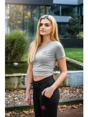 Női crop top póló ALTISPORT BYB/ALW056BY042 SZÜRKE