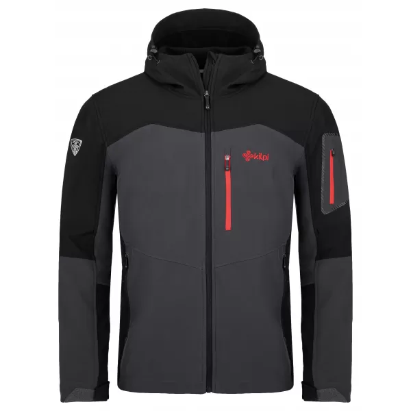  Férfi softshell kabát KILPI PRESENA-M SM0125KI SÖTÉTSZÜRKE 