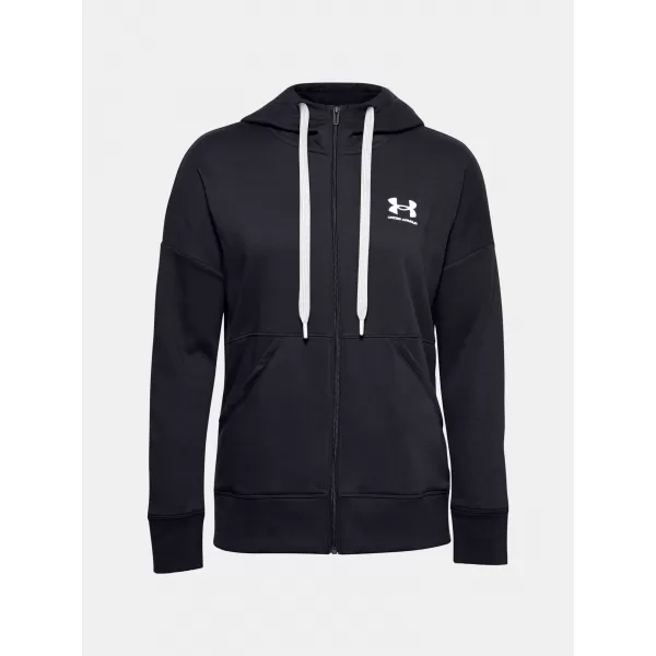  Női pulóver UNDER ARMOUR RIVAL FLEECE FZ HOODIE 1356400-001 FEKETE 
