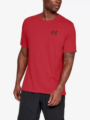 Férfi póló UNDER ARMOUR SPORTSTYLE LEFT CHEST SS 1326799-600 PIROS