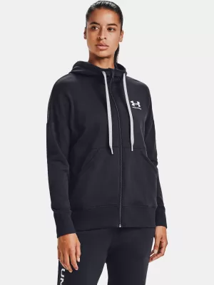 Női pulóver UNDER ARMOUR RIVAL FLEECE FZ HOODIE 1356400-001 FEKETE