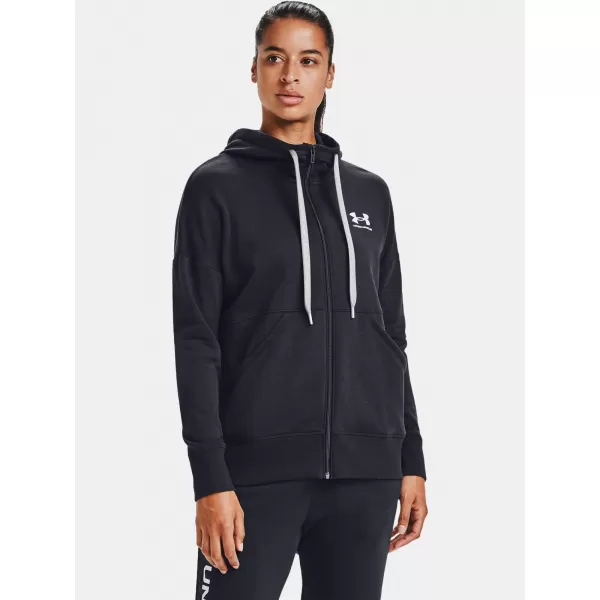  Női pulóver UNDER ARMOUR RIVAL FLEECE FZ HOODIE 1356400-001 FEKETE 