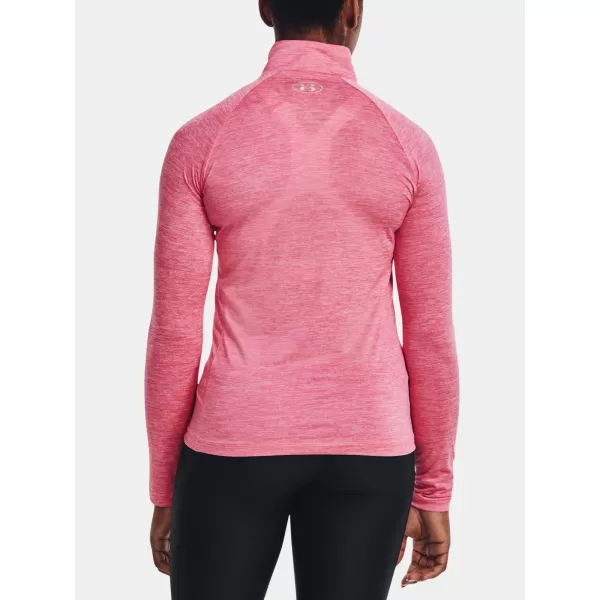  Női póló UNDER ARMOUR TECH 1/2 ZIP - TWIST 1320128-676 RÓZSASZÍN 