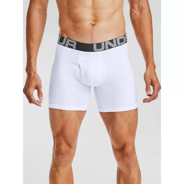  Férfi boxerek UNDER ARMOUR CHARGED COTTON 6IN 3 PACK 1363617-100 FEHÉR 