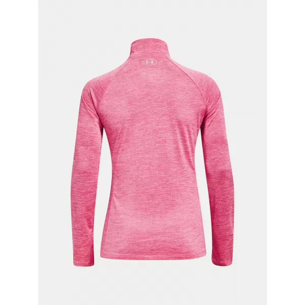  Női póló UNDER ARMOUR TECH 1/2 ZIP - TWIST 1320128-676 RÓZSASZÍN 